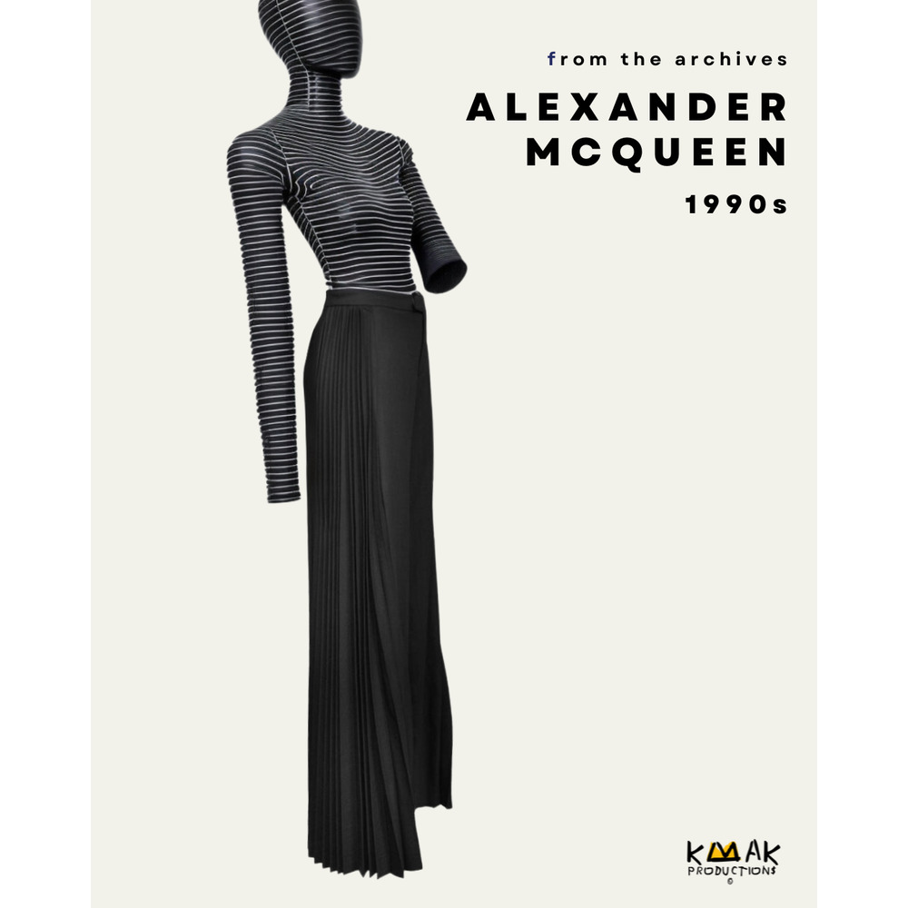 Alexander McQueen 1990s Black Accordion Pleated Pants